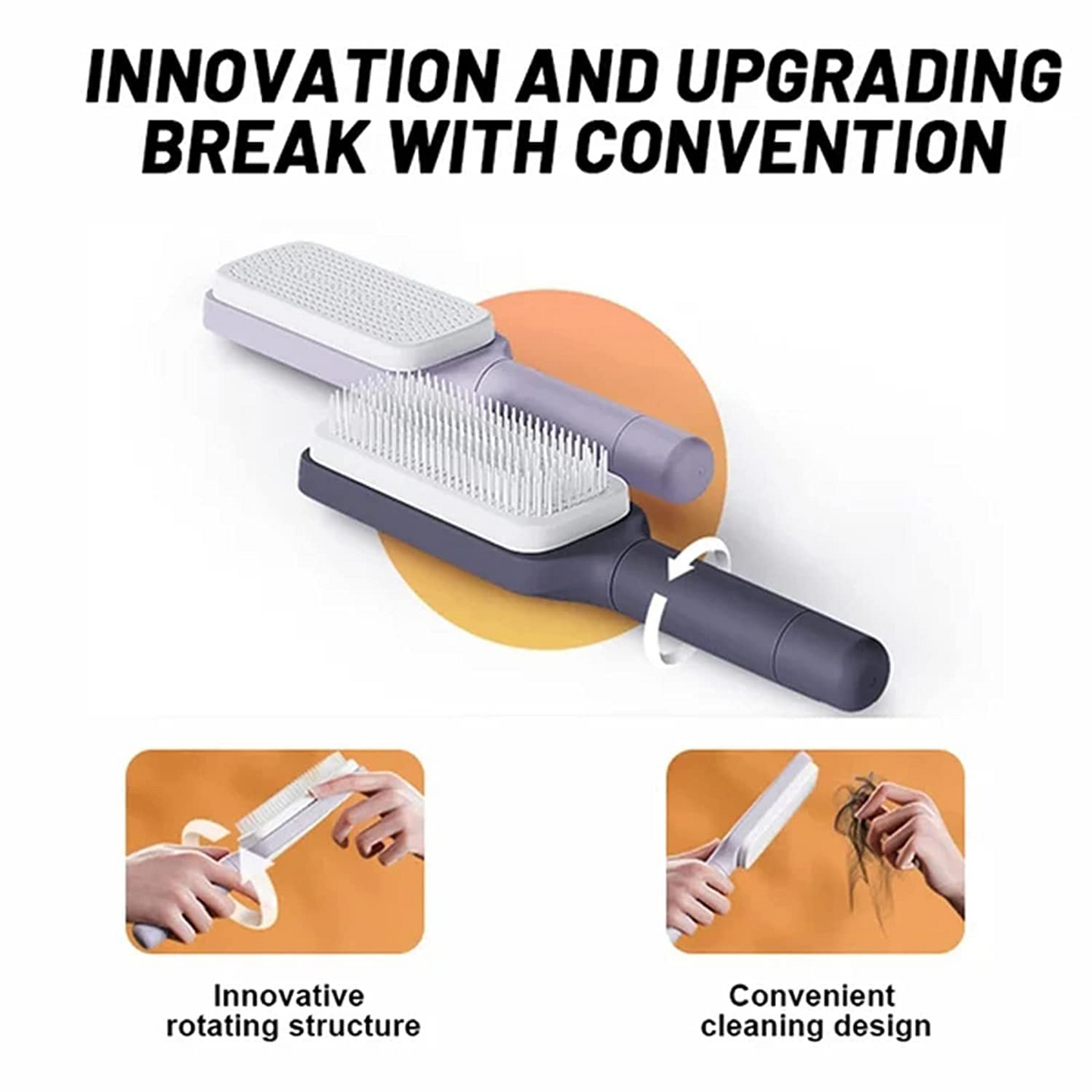 Self-Cleaning Anti-Static Hair Brush | 4-in-1 Massage Comb