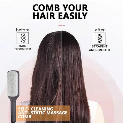 Self-Cleaning Anti-Static Hair Brush | 4-in-1 Massage Comb
