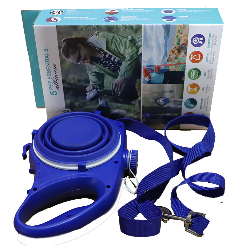 Dog Leash with Water Bottle & Cup | Pet Walking Set